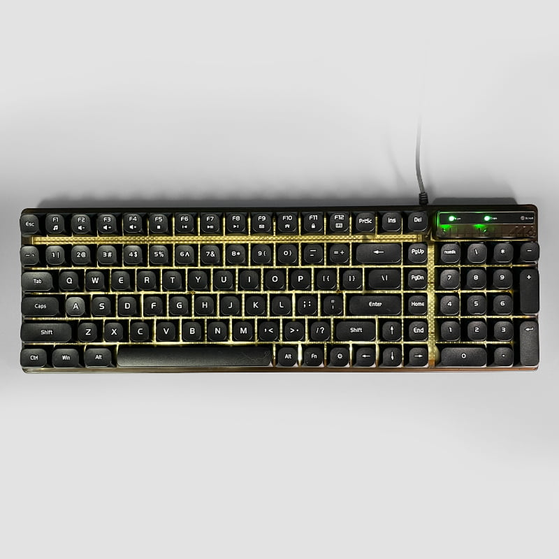 New design wired transparent grey panel gaming multimedia keyboard KBL-088T with backlight